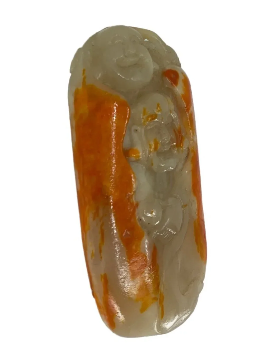Chinese Hetian Jade Pendant w Laughing Buddha